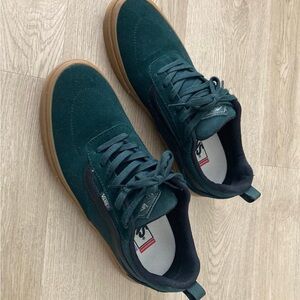 Vans Men's Suede Teal and Gum Sole Sneakers